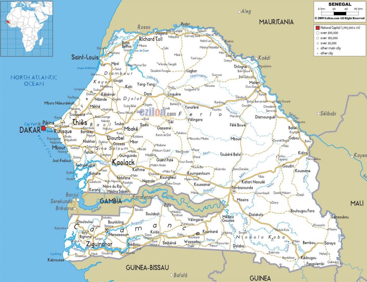 Szenegál casamance térkép