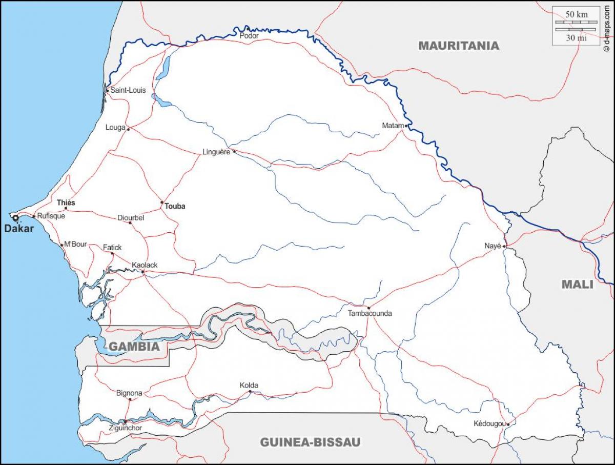 térkép jól zárta Szenegál