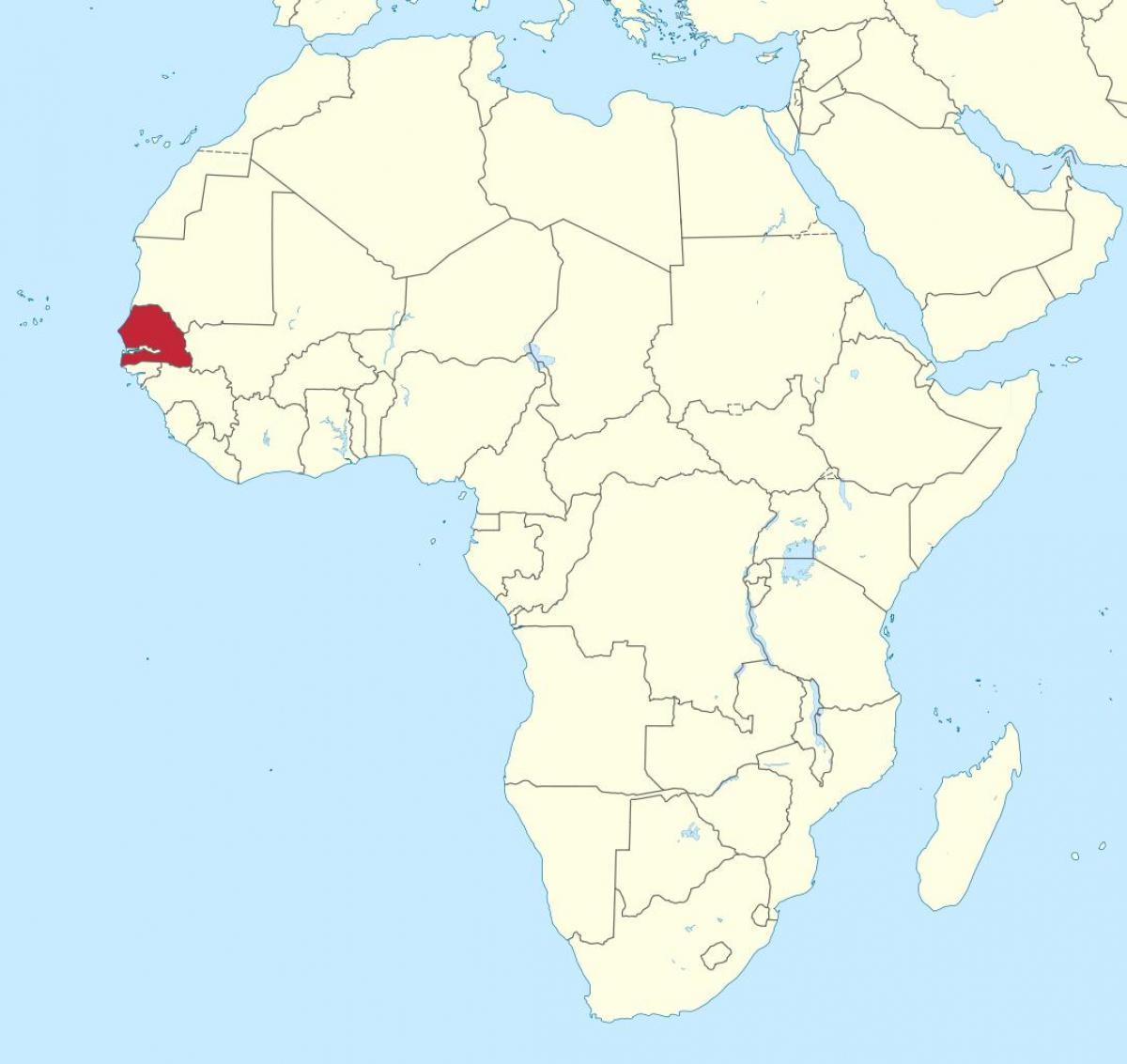 Szenegál a térkép afrika