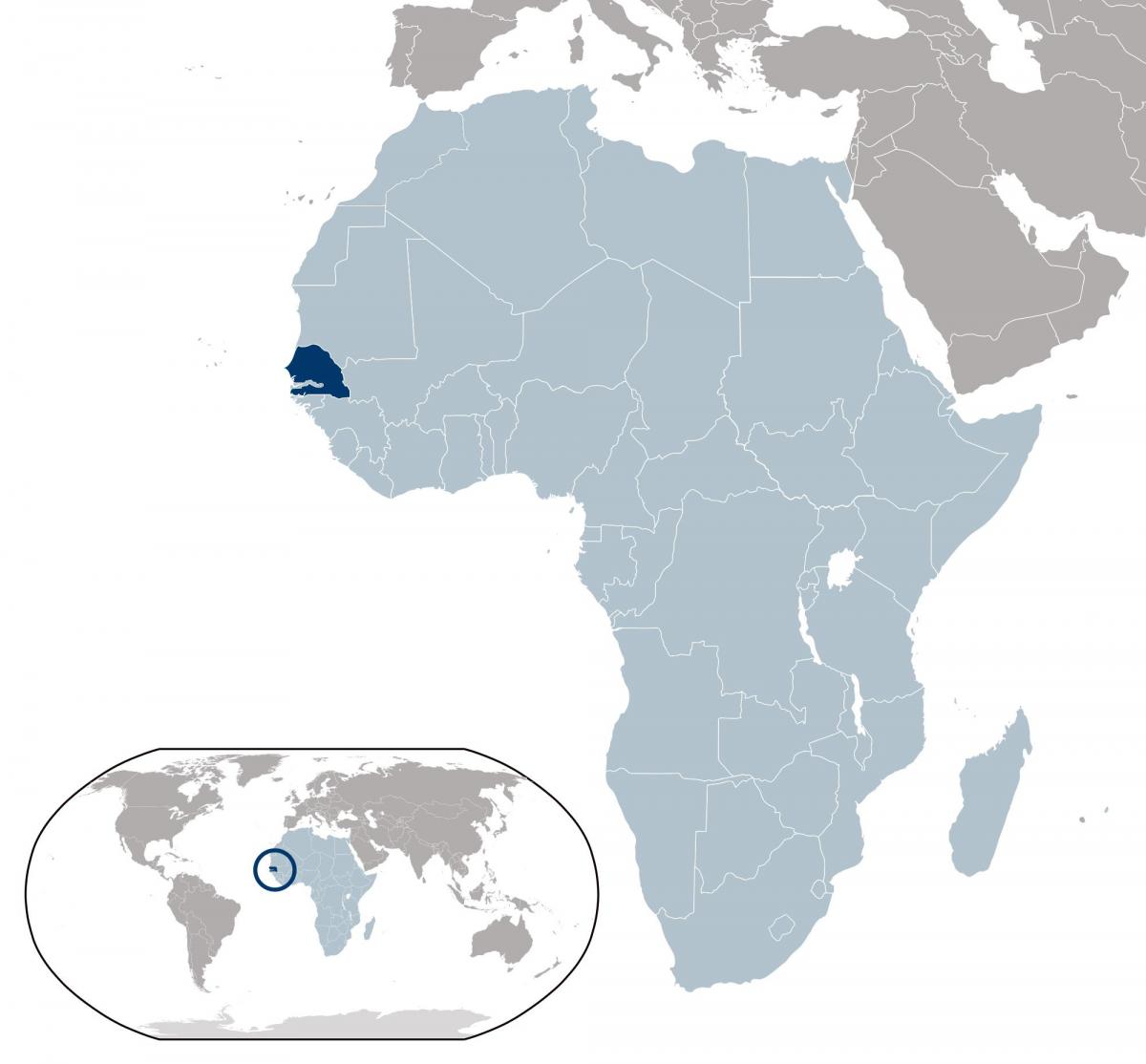 térkép Szenegál hely a világon