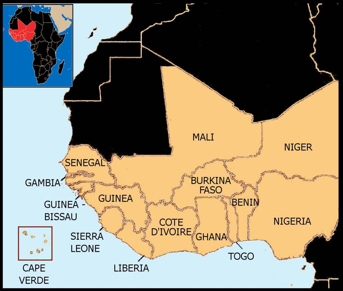 térkép Szenegál térkép nyugat-afrika