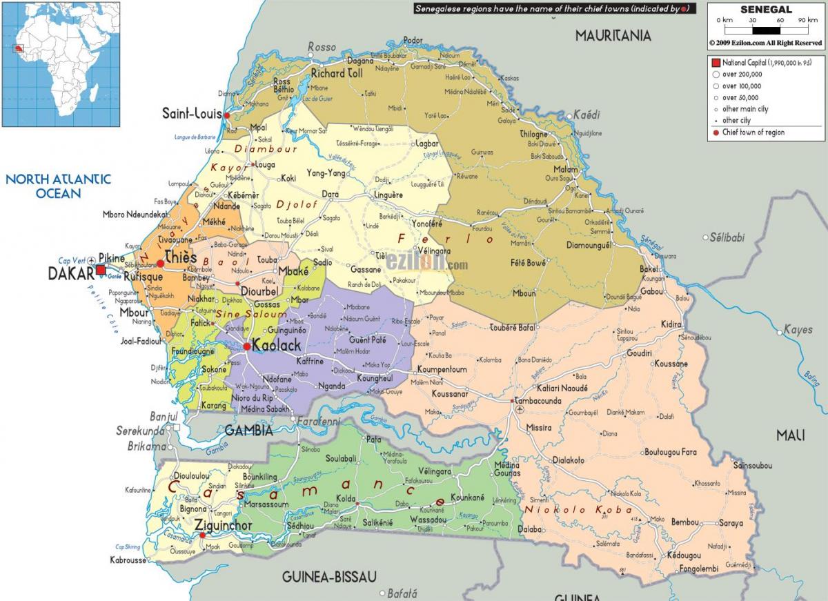 Szenegál ország világ térkép